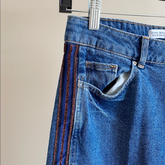 Zara wide leg track stripe denim - Picture 3 of 8